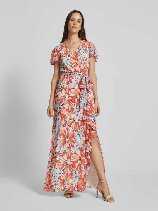 Zdjęcie produktu Sukienka wieczorowa z wiązanym paskiem model ‘FARRYSH’ Lauren Ralph Lauren Biały