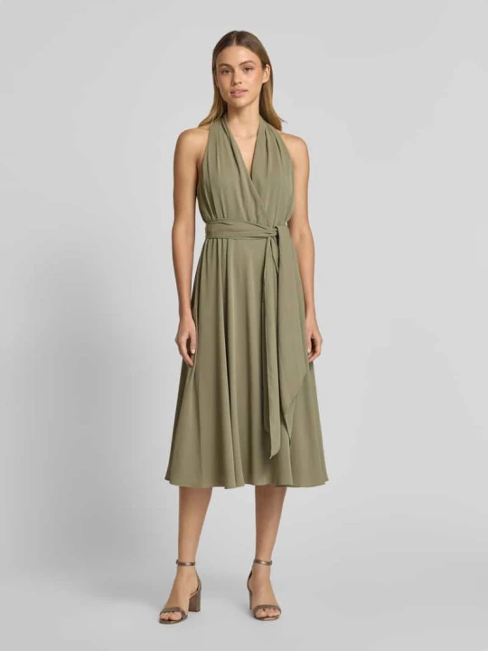 Zdjęcie produktu Sukienka wieczorowa z wiązanym paskiem model ‘VARSHA’ Lauren Ralph Lauren Zielony