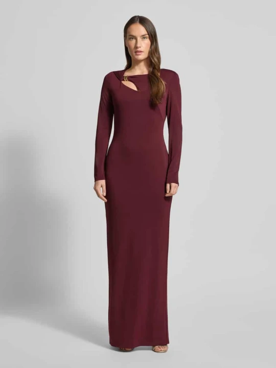 Zdjęcie produktu Sukienka wieczorowa z wycięciem i detalem w formie węzła Model 'BURLINCE' Lauren Ralph Lauren Ciemnoczerwony