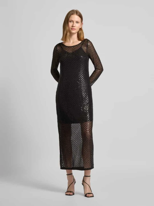 Zdjęcie produktu Sukienka z cekinami w kratkę z cekinów na siateczce model 'SAFINA Vero Moda Czarny