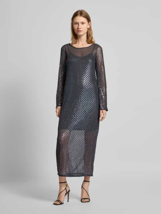 Zdjęcie produktu Sukienka z cekinami w kratkę z cekinów na siateczce model 'SAFINA Vero Moda Antracytowy