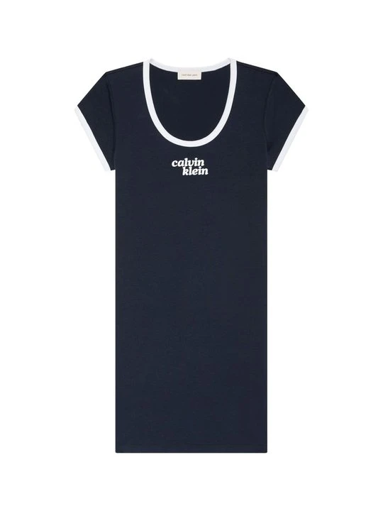 Zdjęcie produktu Sukienka z dżerseju Calvin Klein Jeans granatowy