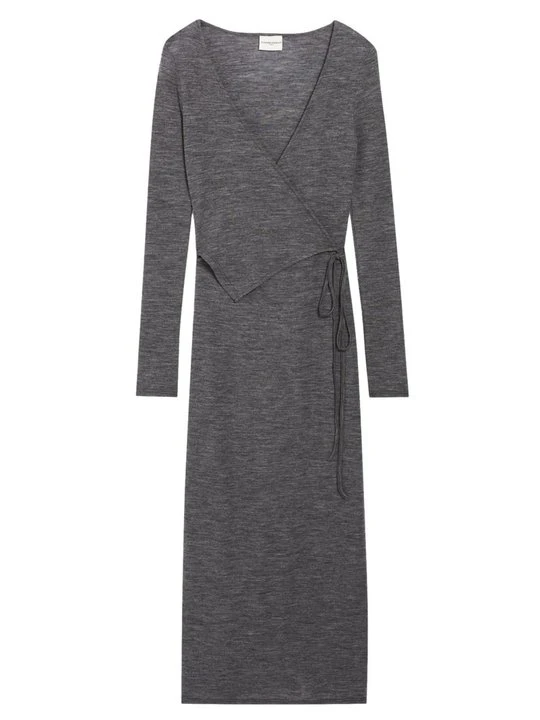 Zdjęcie produktu Sukienka z dżerseju CLAUDIE PIERLOT jasnoszary