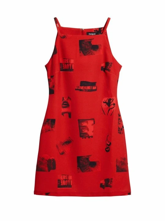 Zdjęcie produktu Sukienka z dżerseju Desigual czerwony