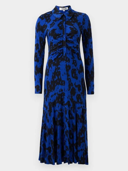 Zdjęcie produktu Sukienka z dżerseju Diane Von Furstenberg granatowy