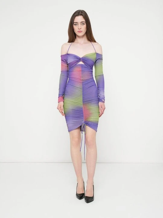 Zdjęcie produktu Sukienka z dżerseju Emporio Armani fioletowy