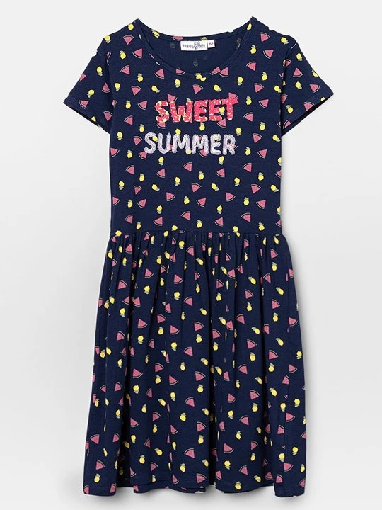 Zdjęcie produktu Sukienka z dżerseju Happy Girls granatowy