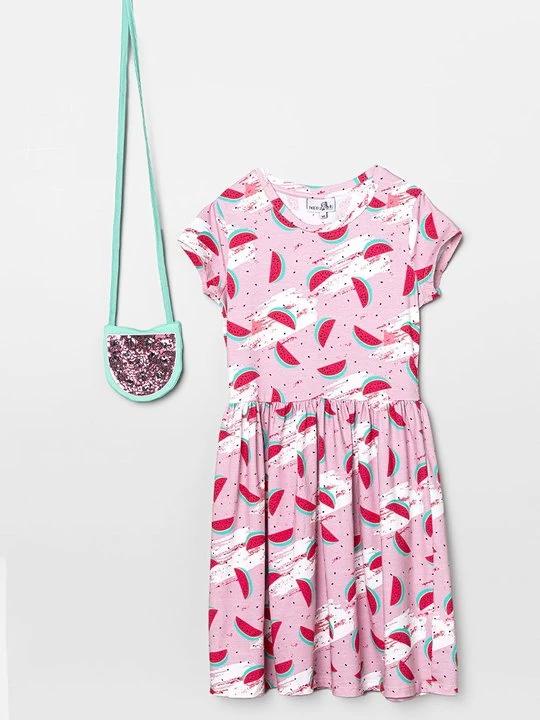 Zdjęcie produktu Sukienka z dżerseju Happy Girls jasnoróżowy