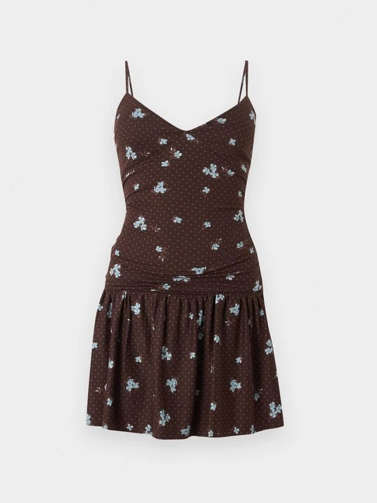Zdjęcie produktu Sukienka z dżerseju Hollister Co. ciemnobrązowy