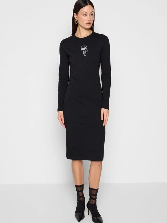 Zdjęcie produktu Sukienka z dżerseju KARL LAGERFELD czarny
