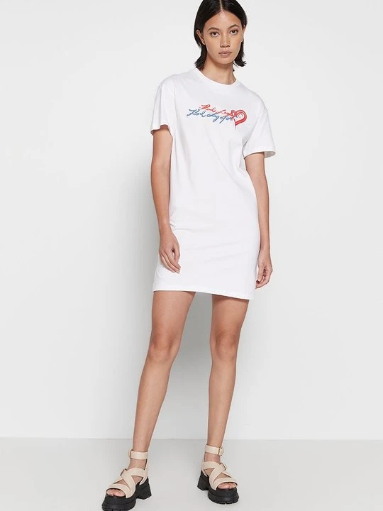 Zdjęcie produktu Sukienka z dżerseju KARL LAGERFELD biały