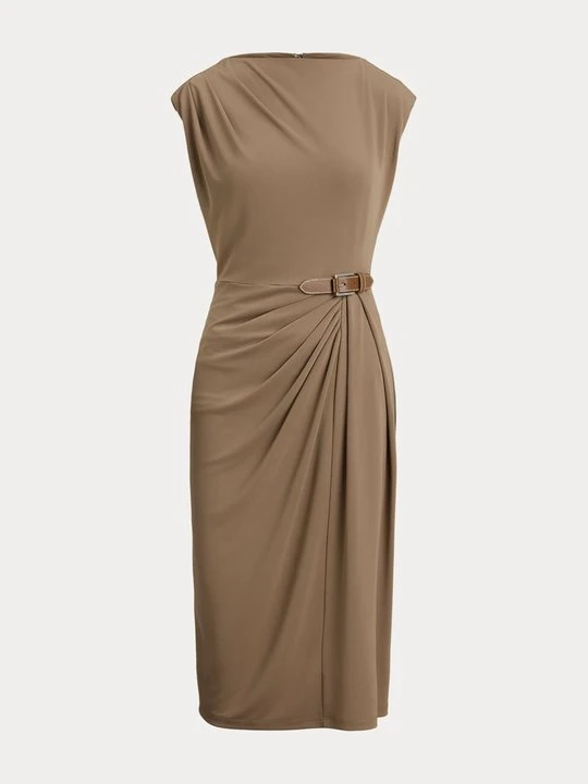 Zdjęcie produktu Sukienka z dżerseju Lauren Ralph Lauren taupe