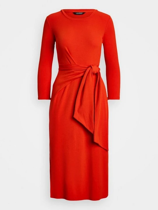 Zdjęcie produktu Sukienka z dżerseju Lauren Ralph Lauren czerwony