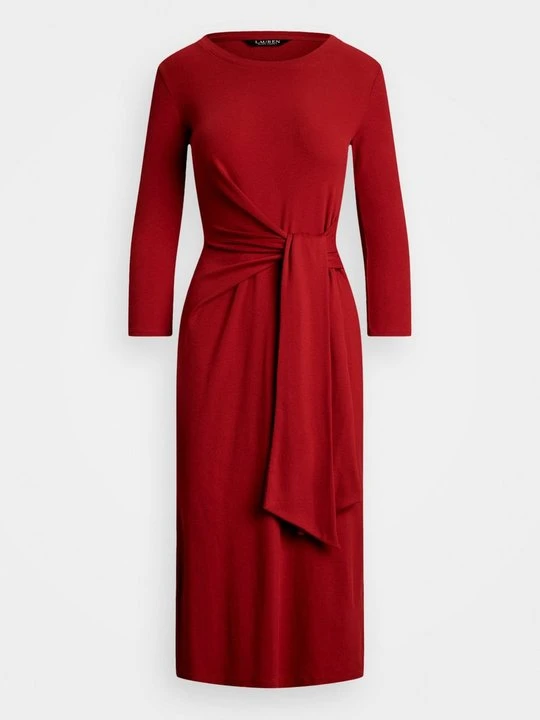 Zdjęcie produktu Sukienka z dżerseju Lauren Ralph Lauren ciemnoczerwony