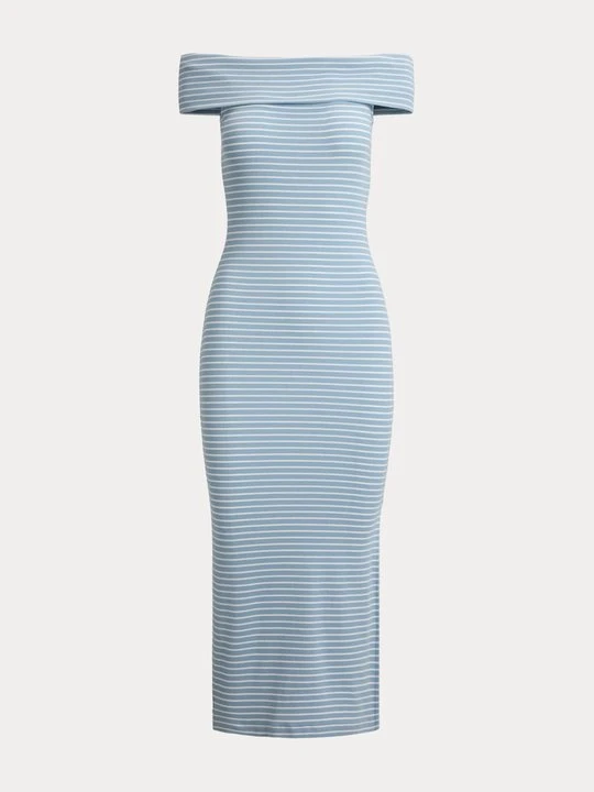 Zdjęcie produktu Sukienka z dżerseju Lauren Ralph Lauren jasnoniebieski