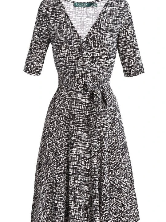 Zdjęcie produktu Sukienka z dżerseju Lauren Ralph Lauren mleczny