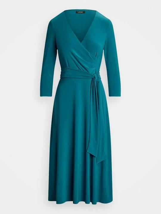 Zdjęcie produktu Sukienka z dżerseju Lauren Ralph Lauren turkusowy
