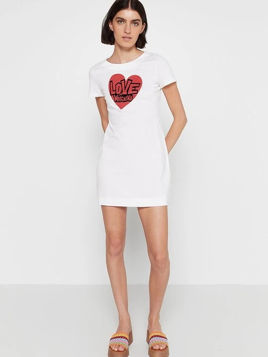Zdjęcie produktu Sukienka z dżerseju LOVE MOSCHINO biały