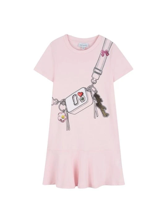 Zdjęcie produktu Sukienka z dżerseju MARC JACOBS KIDS jasnoróżowy