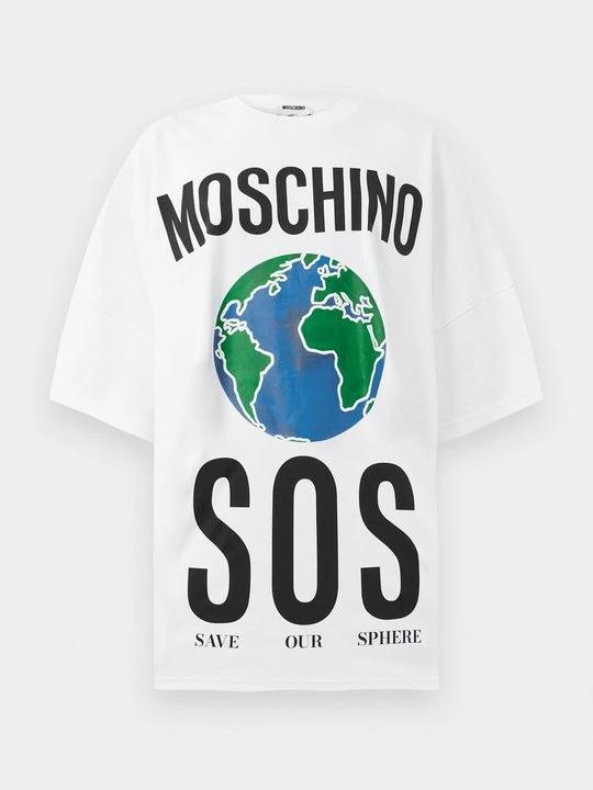 Zdjęcie produktu Sukienka z dżerseju MOSCHINO biały
