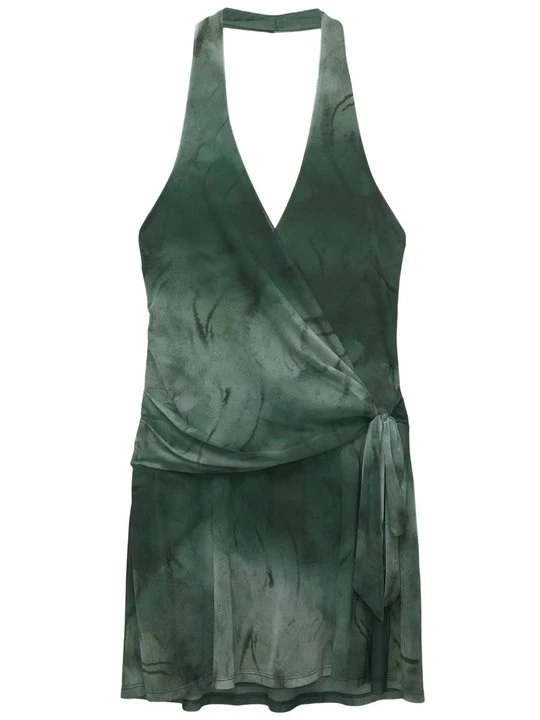 Zdjęcie produktu Sukienka z dżerseju PULL&BEAR zielony