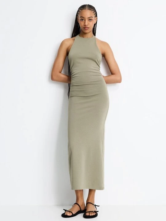 Zdjęcie produktu Sukienka z dżerseju PULL&BEAR khaki