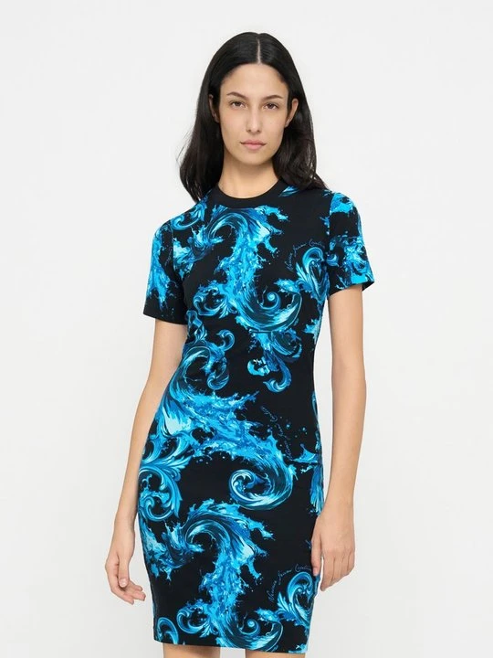 Zdjęcie produktu Sukienka z dżerseju Versace Jeans Couture niebieski