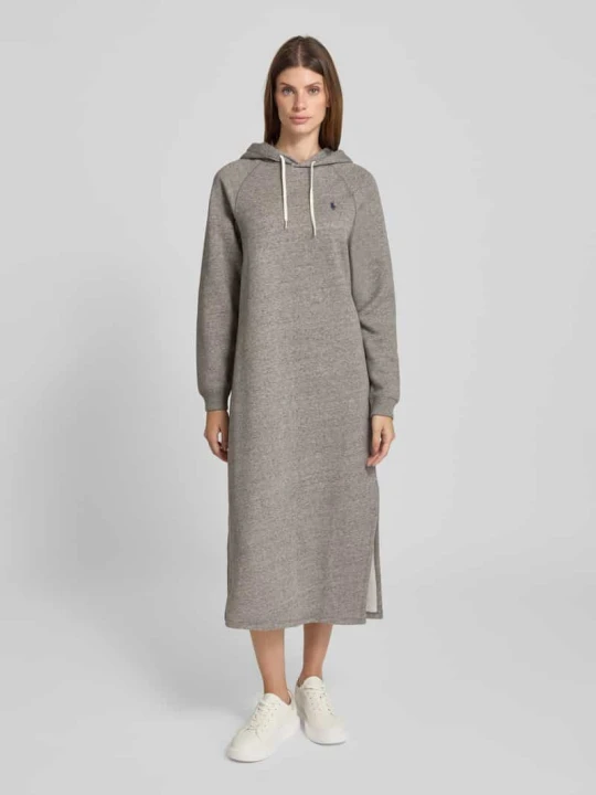 Zdjęcie produktu Sukienka z dzianiny dresowej z kapturem Polo Ralph Lauren Średnioszary
