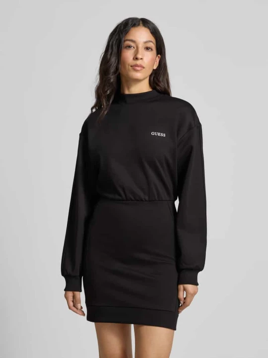 Zdjęcie produktu Sukienka z dzianiny dresowej z nadrukiem z logo model ‘CARMEN’ Guess Czarny