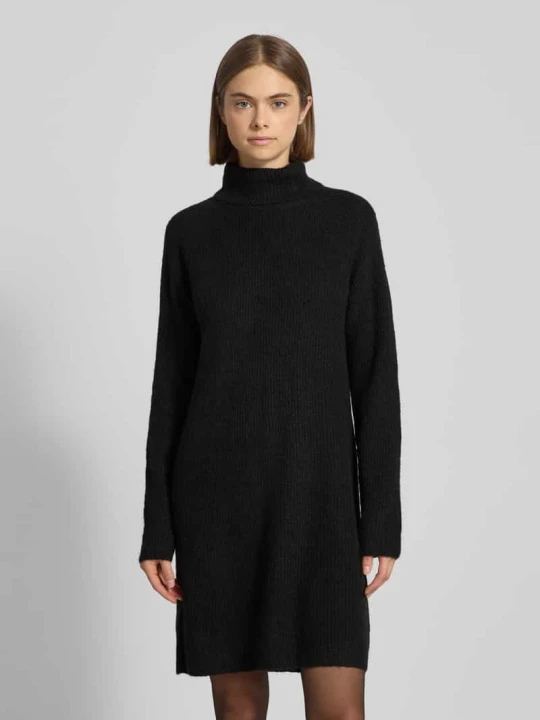 Zdjęcie produktu Luźno dopasowana dzianinowa sukienka z domieszką wełny model 'ELLEN' Pieces Czarny