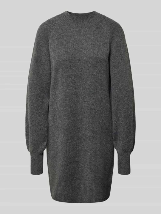 Zdjęcie produktu sukienka z dzianiny o kroju regular fit z dodatkiem wełny model 'OLIVIA' Only Antracytowy melanż
