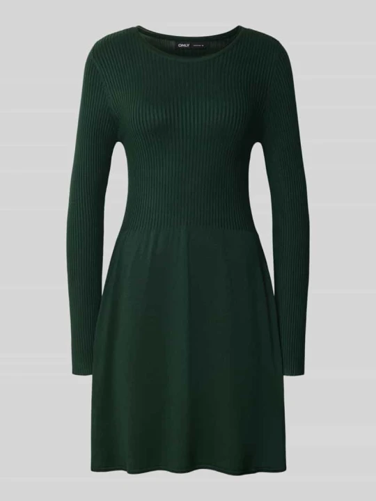 Zdjęcie produktu sukienka z dzianiny o kroju regular fit z mieszanka wiskozy model 'ALMA' Only Ciemnozielony