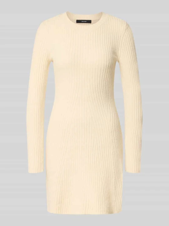 Zdjęcie produktu sukienka z dzianiny o kroju regular fit z okrągłym dekoltem model 'JOSANNA' Vero Moda Écru