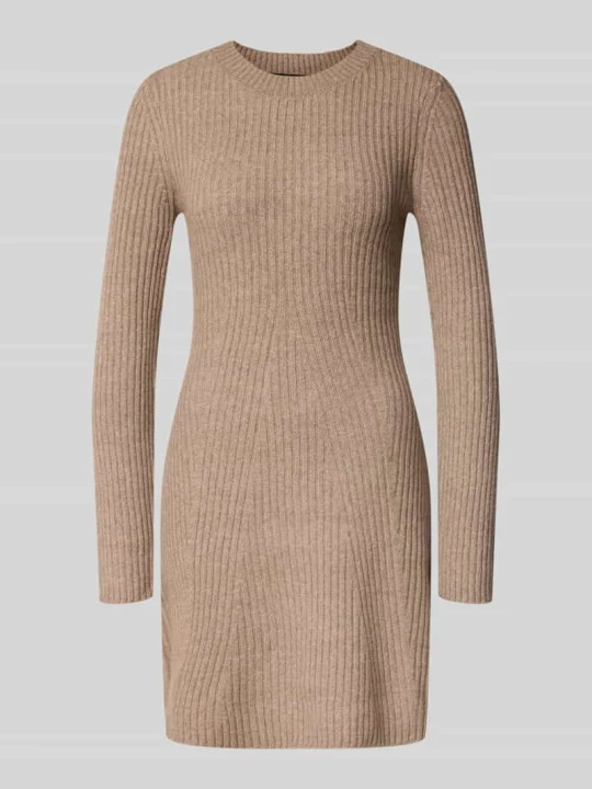 Zdjęcie produktu sukienka z dzianiny o kroju regular fit z okrągłym dekoltem model 'JOSANNA' Vero Moda Piaskowy