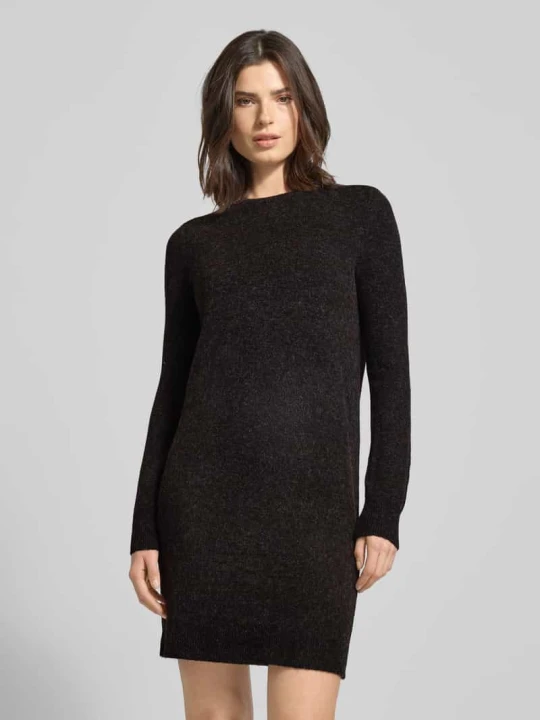 Zdjęcie produktu Sukienka z dzianiny o lejącym kroju z długim rękawem model ‘DOFFY’ Vero Moda Ciemnobrązowy melanż
