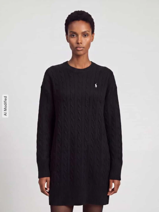 Zdjęcie produktu Sukienka z dzianiny z mieszanki wełny i kaszmiru Polo Ralph Lauren Czarny