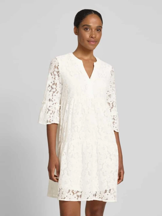 Zdjęcie produktu Sukienka z koronki o kroju loose fit z mieszanka bawełny model 'HONEY' Vero Moda Biały