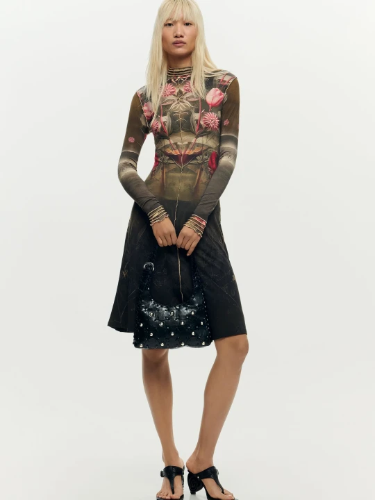 Zdjęcie produktu Sukienka z krajobrazem w lustrzanym odbiciu Desigual czarny