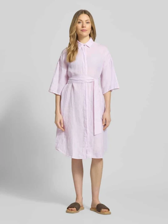 Zdjęcie produktu Sukienka z lnu z czystego lnu model 'Derby' 0039 italy Jasnoróżowy