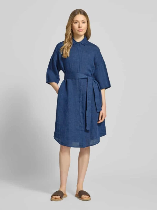 Zdjęcie produktu Sukienka z lnu z czystego lnu model 'Derby' 0039 italy Granatowy