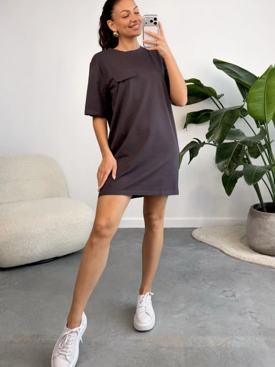 Zdjęcie produktu Sukienka z Patką Grafitowa Set ClothStore Graphite
