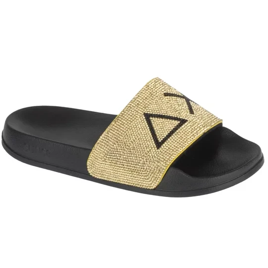 Zdjęcie produktu SUN68 Slippers Strass Logo X36211-1143, Damskie, Złote, klapki, poliuretan, rozmiar: 39