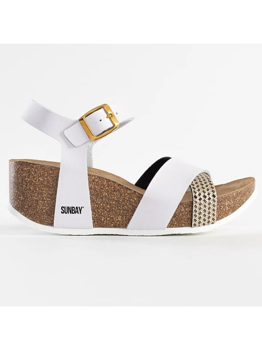 Zdjęcie produktu Sunbay Sandały "Reynosa" w kolorze białym na koturnie rozmiar: 40