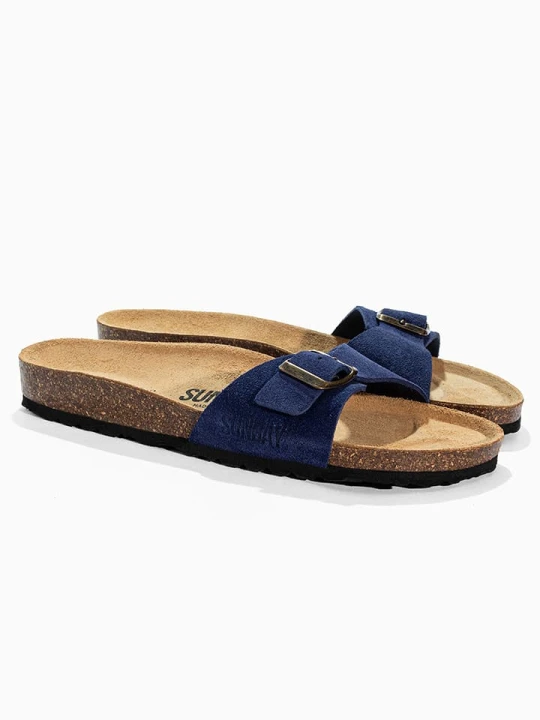Zdjęcie produktu Sunbay Skórzane klapki "Jasmin" w kolorze granatowym rozmiar: 36