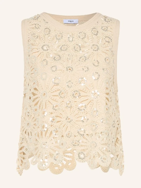 Zdjęcie produktu Suncoo Top Szydełkowy Lois Z Cekinami beige ECRU