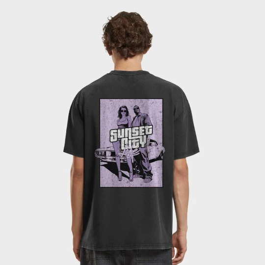 Zdjęcie produktu Sunset City Vintage Oversize Tee Mister Tee czarny