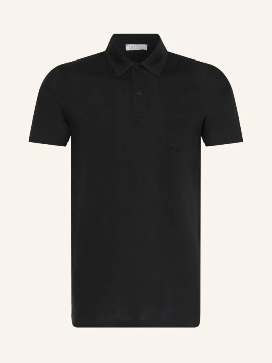 Zdjęcie produktu Sunspel Dzianinowa Koszulka Polo Riviera schwarz CZARNY