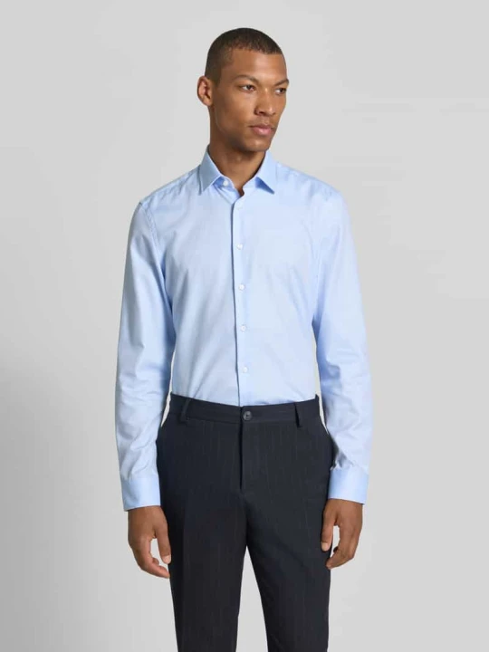 Zdjęcie produktu Super krój slim fit koszula biznesowa z kołnierzykiem kent Jake*s Błękitny