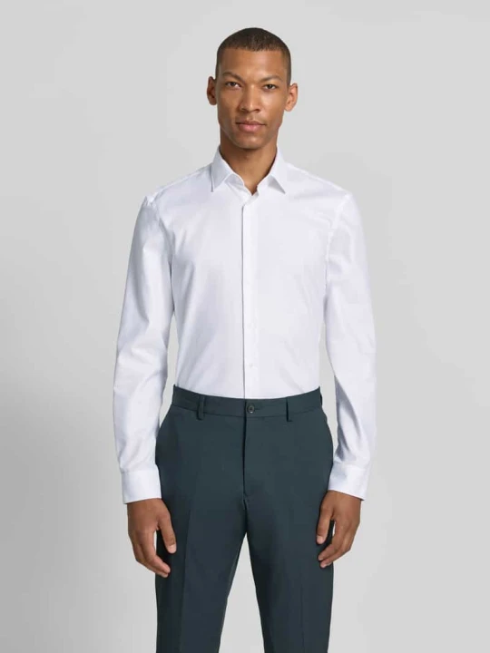 Zdjęcie produktu Super krój slim fit koszula biznesowa z kołnierzykiem kent Jake*s Biały