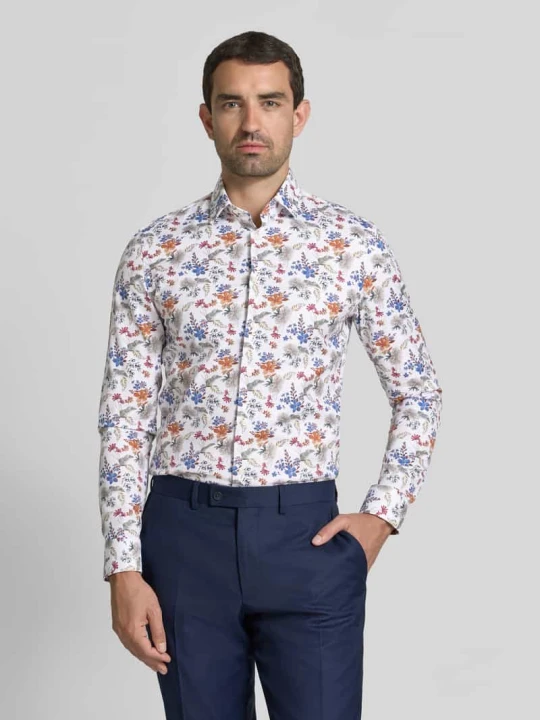 Zdjęcie produktu Super krój slim fit koszula biznesowa z kołnierzykiem kent Jake*s Biały